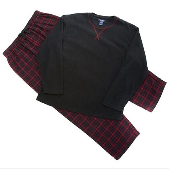 Izod Other - Izod Flannel Pants & Fleece Tee Pajama Set L, Red